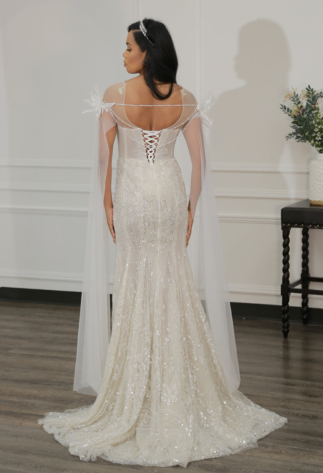 Glamour Cape Wedding Dress